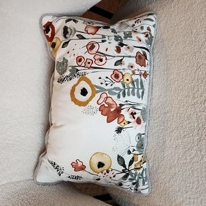 Target brand, foral print, small embroidered pillow, 17" x 12.5"